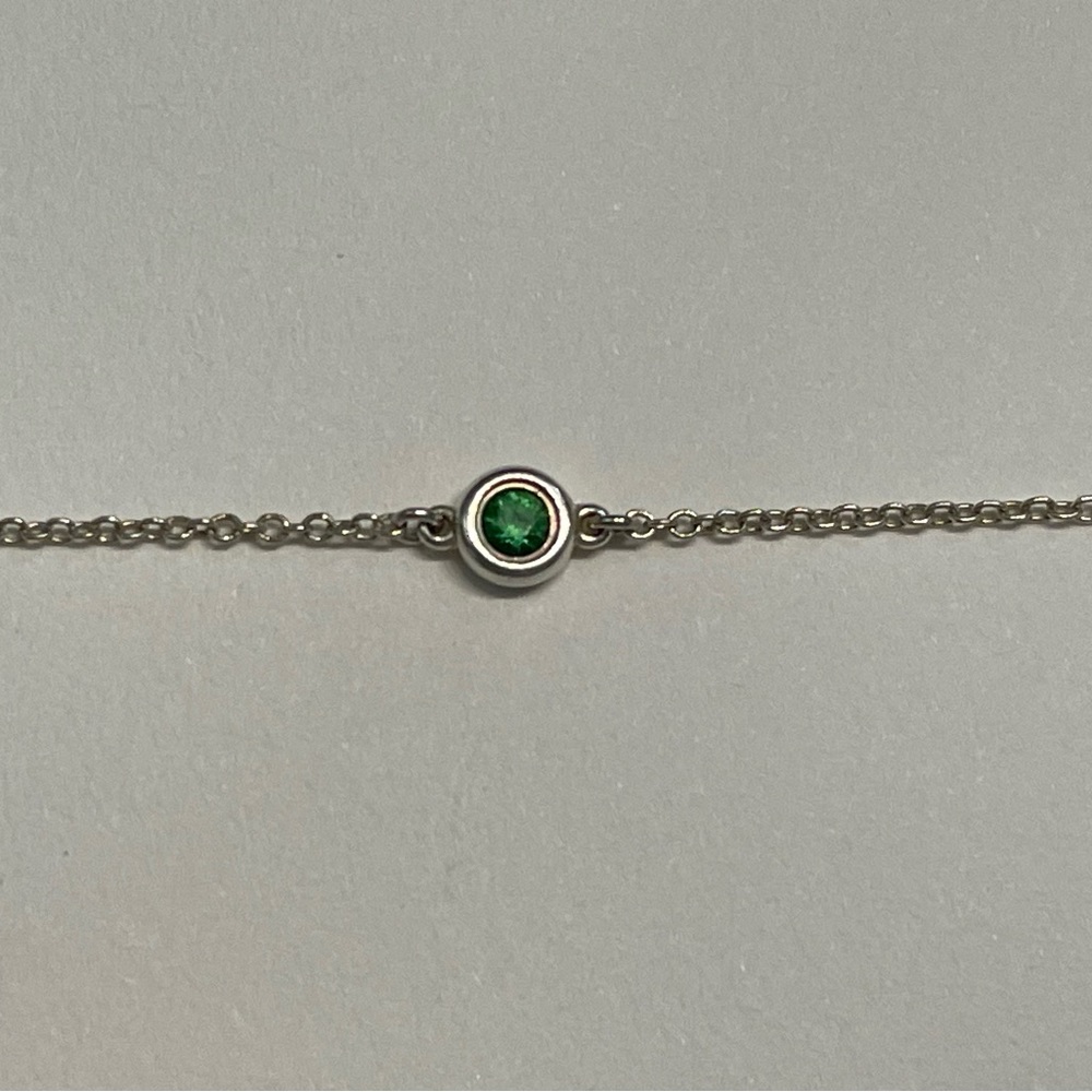 Tiffany & Co. Color by the Yard 7” bracelet with green Tsavorite stone
